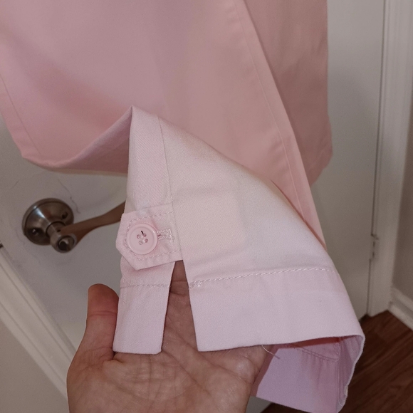 TALBOTS Women's Size 12 Super Crop Pants Pink Twill - Picture 3 of 15